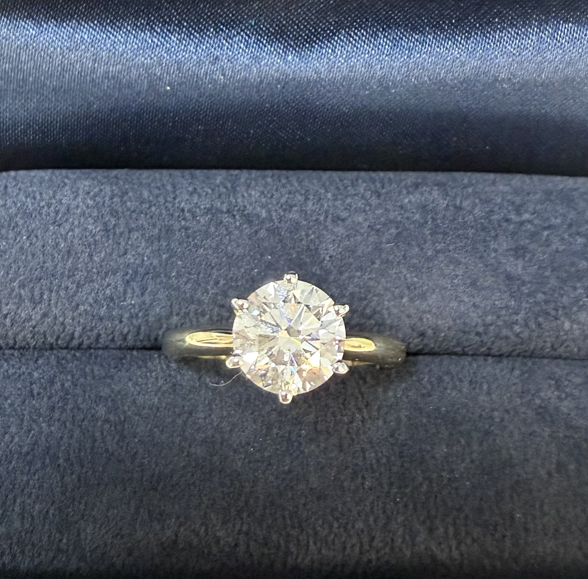 14krt gouden ring solitair met labgrown diamant 2,06crt